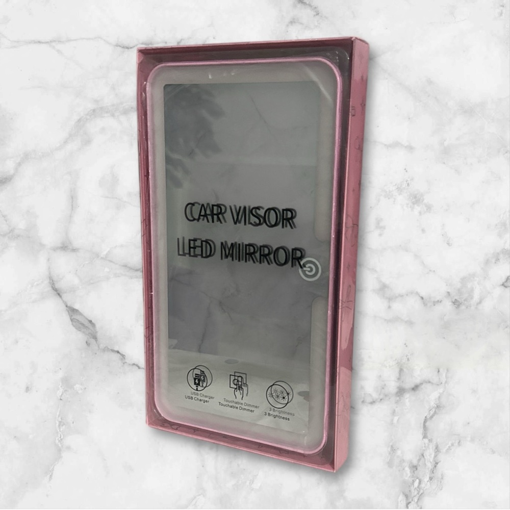 Car Visor LED Mirror - Pink NIP